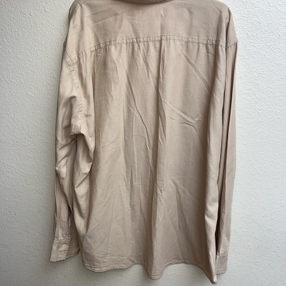 DOCKERS Button-Down Long Sleeve Shirt Mens XXL Light Tan EUC - Picture 3 of 3